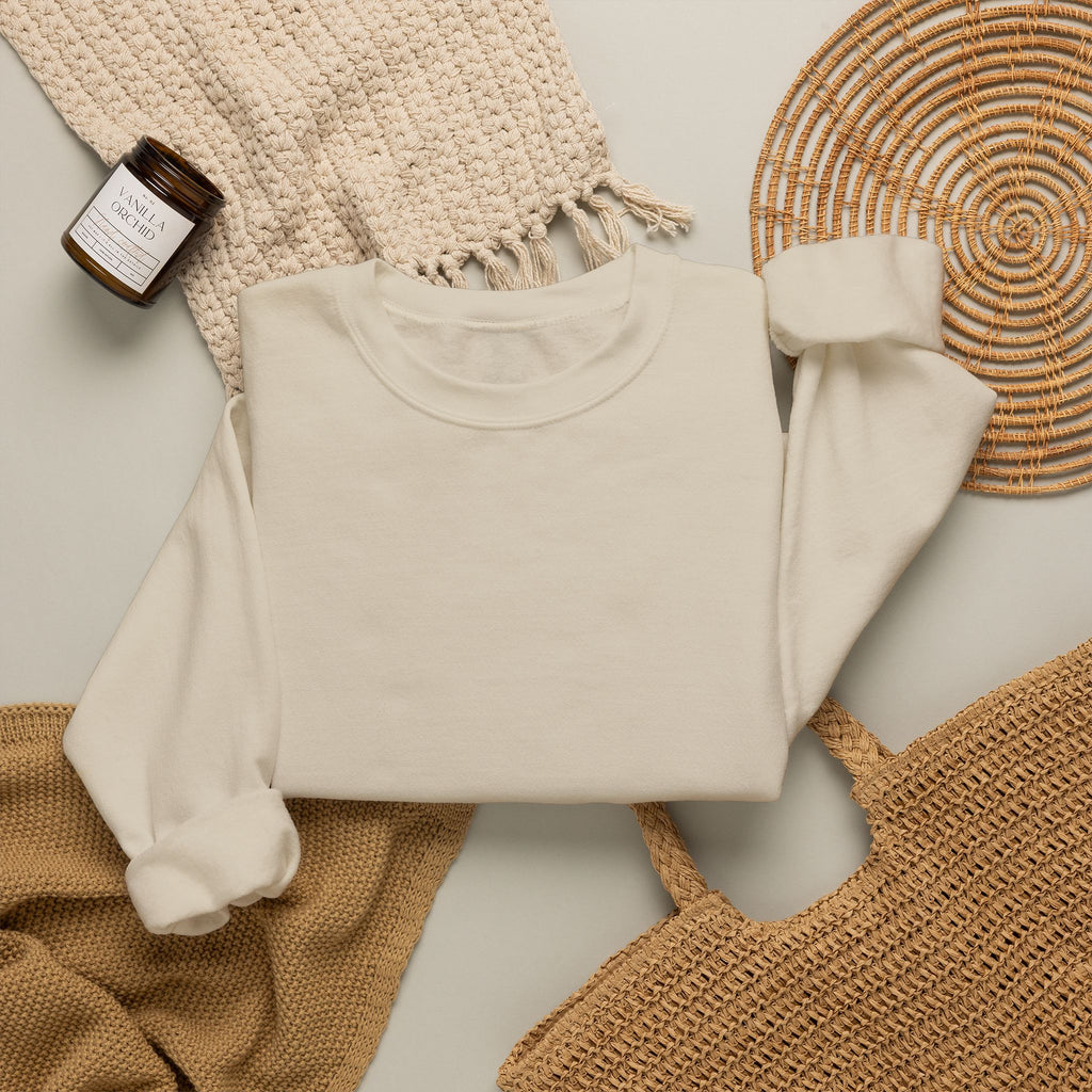 Minimal White Crewneck Sweatshirt