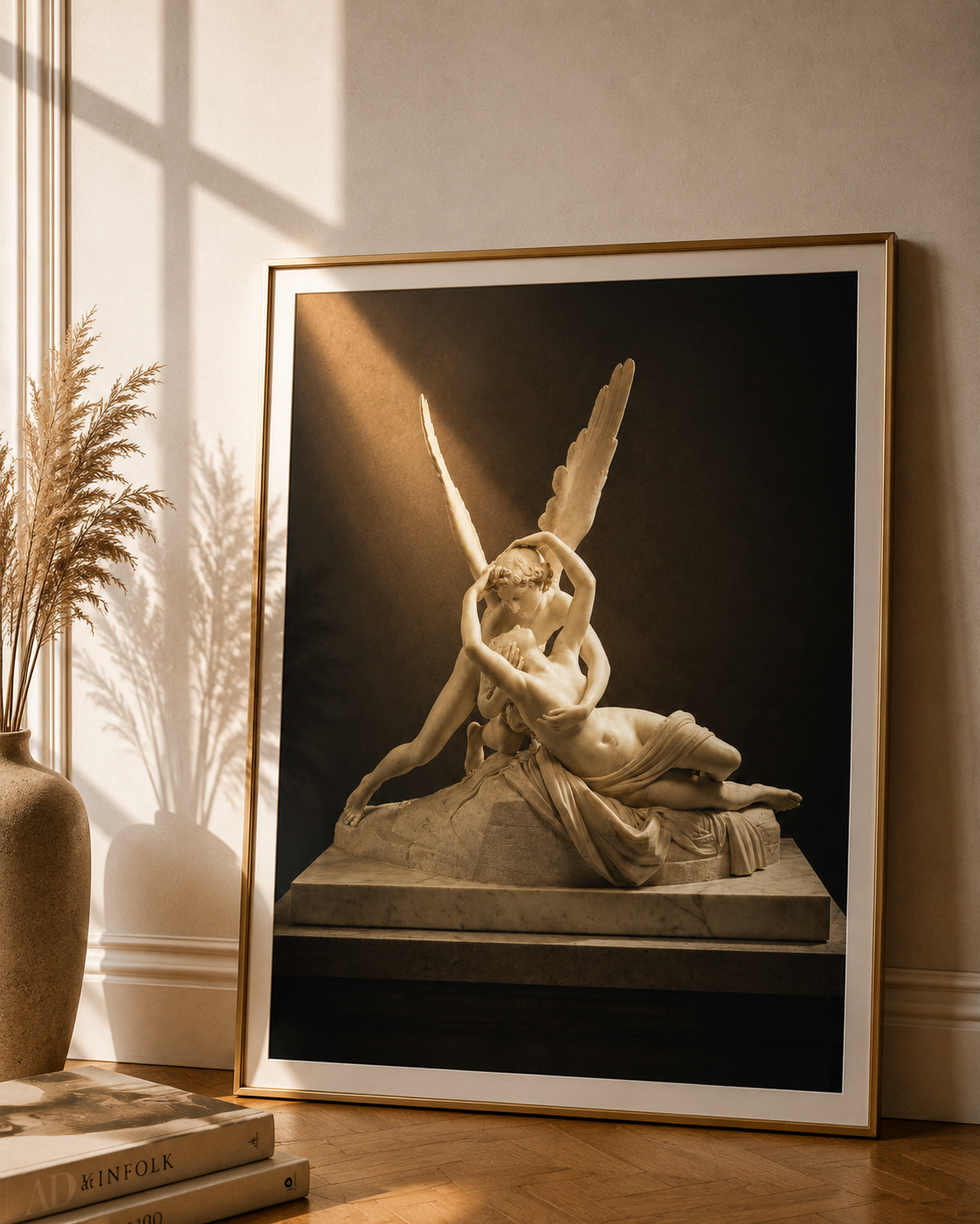 Amor und Psyche Cupid and Psyche Poster und Leinwand – romantische klassische Skulptur und Mythologie Kunst
